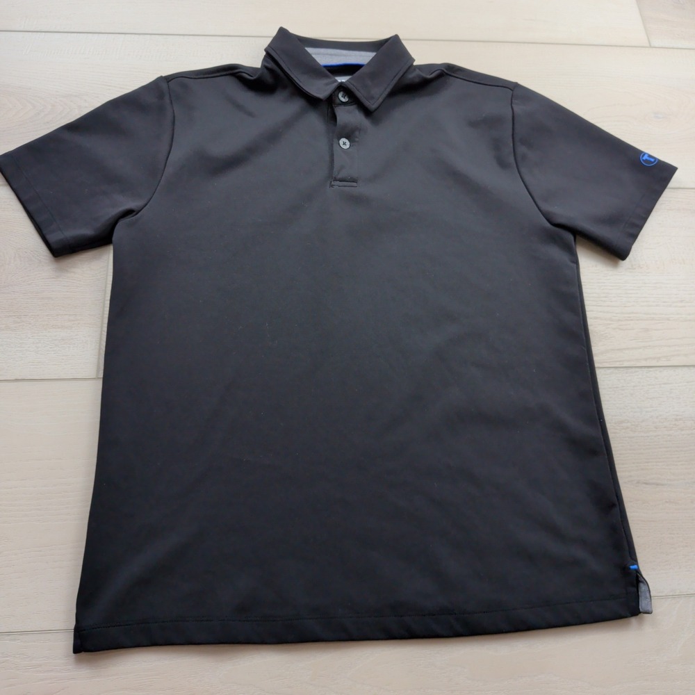 Twillory Athleisure Men Black Performance Short Sleeve Polo Shirt Size M